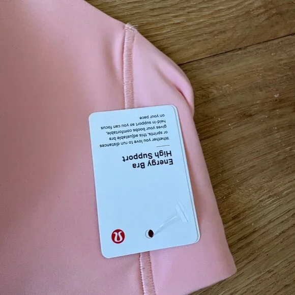 Lululemon Athletic Energy High Support Sports Bra Dew Pink NWT Women’s Sz 38C - Picture 8 of 8